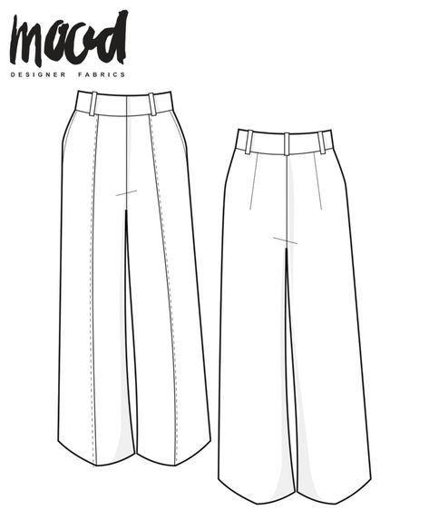 The Liv Pants - Free Sewing Pattern - Mood Sewciety Sewing Pattern Free Pants, Pants Model Women, Free Pants Sewing Pattern Women, Pant Patterns For Women Free Sewing, Pants Sewing Patterns For Women, Mood Fabrics Free Pattern Pants, Woman Pants Pattern, Free Sewing Patterns Mood, Sew Trousers Woman