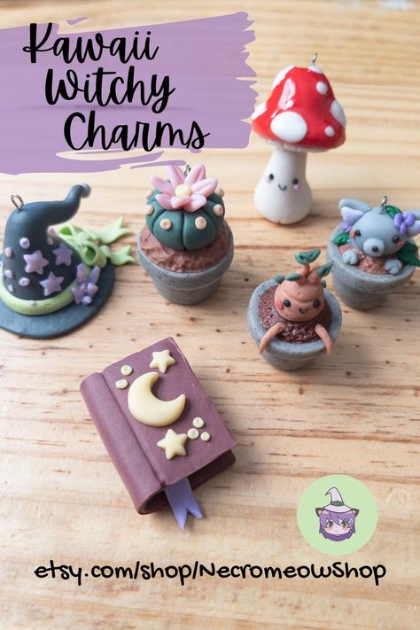 Polymer Clay Crafts Miniature, Kawaii Sculpey Clay, Crafts With Polymer Clay, Cute Clay Miniatures, Polymore Clay Ideas Cute, Clay Doll House Miniatures, Clay Crafts Witchy, Cute Clay Tutorials, Polymer Clay Creations How To Make