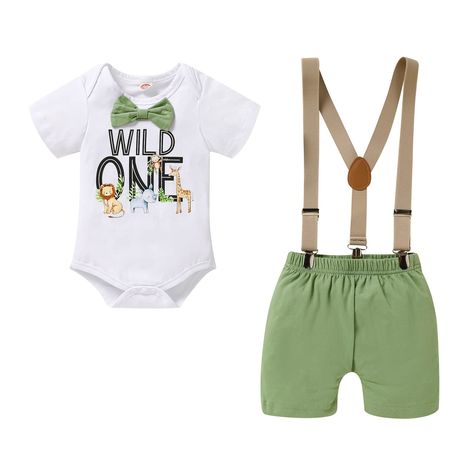 PRICES MAY VARY. 🐯【Wild One Birthday Outfit for Boy Baby】Baby boys wild one 1st birthday outfits lion jungle safari animals cake smash outfit for jungle woodland animals first birthday party smash cake pictures. Jungle safari theme party decorations forest animal theme / wild one theme birthday party supplies includes Romper+Suspenders+Diaper Cover Shorts. First birthday photos outfit can as birthday decorations, woodland creature 1st birthday outfit for 1 year old baby boy first birthday; 🐯【W Funny First Birthday, 1st Birthday Boy Gifts, Birthday Clothes, Safari Theme Party, Wild One Birthday Party, Baby Boy First Birthday, Baby Boy Cakes, Romper Bodysuit, Infant Boy