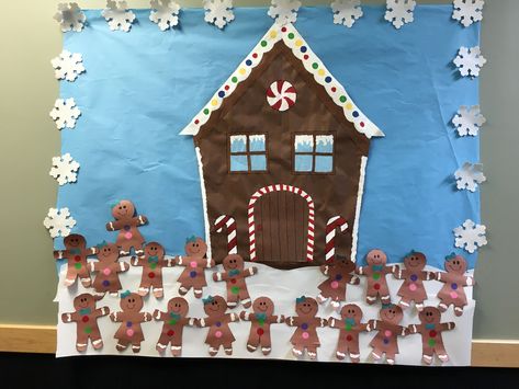 Dec 2018 • Gingerbread House bulletin board • Gingerbread House Bulletin Board, Kids Sensory Activities, Ginger Bread House Diy, Gingerbread House Template, Diy Bulletin Board, Christmas Bulletin Board, Gingerbread Diy, Christmas Bulletin, Gingerbread Decorations