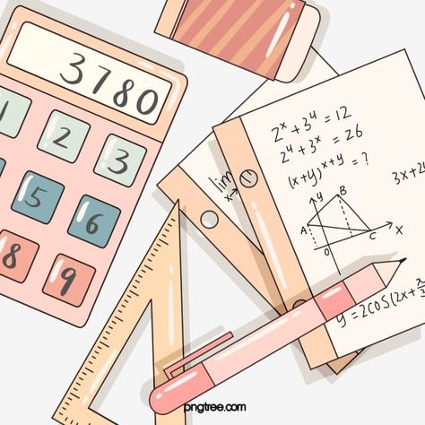 mathematics,calculator,draft,cartoon,formula,lovely,hand painted,soft pale,rubber,pen,square ruler Calculator Aesthetic, Mathematics Aesthetic, Aesthetic Math, Math Drawing, Math Wallpaper, Math Clipart, Math Pictures, Math Design, Math Coloring