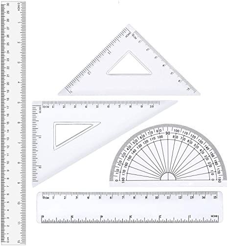 Home Library Study, Library Study Room, Clear Ruler, Library Study, Triangle Ruler, Ruler Set, Plastic Design, Must Have Tools, Measurement Tools