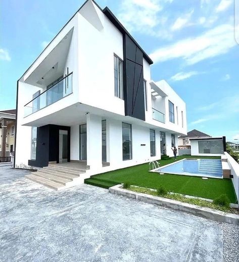 Duplex House With Swimming Pool, Nigeria Mansion, Nigeria House, African Houses, Highest Timeline, House Designs In Kenya, Fumigation Services, House With Swimming Pool, Best Exterior House Paint