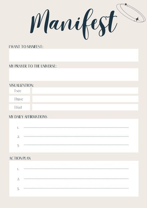 Manifesting Planner Manifest Planner, Manifesting Planner, Affirmation Planner, Wedding Planner Career, Manifestation Planner, Free Planner Templates, Free Daily Planner, Vision Book, Etsy Tips