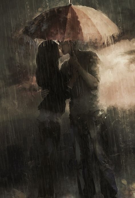 Love in the rain love art couple painting Kissing In The Rain Art, Old Romance Paintings, Cute Romantic Couple Art, Dark Love Painting, Love Picture Art Couple, Two Lovers Art Paintings, Love In Paintings, Love Painting Wallpaper, Couple In Rain Painting