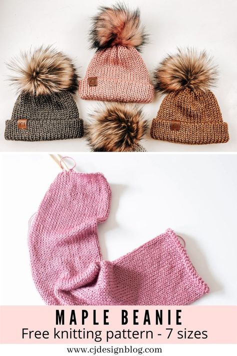 Maple Beanie Knitting Pattern, Sentro Knitting Machine Beanie Size Chart, Knitting Machine Newborn Hat, Free Circular Knitting Machine Patterns, Knitting Machine Beanie Pattern, Maple Beanie, Knitting Machine Hat, Addi Knitting Machine Patterns, Addi Knitting Machine Projects