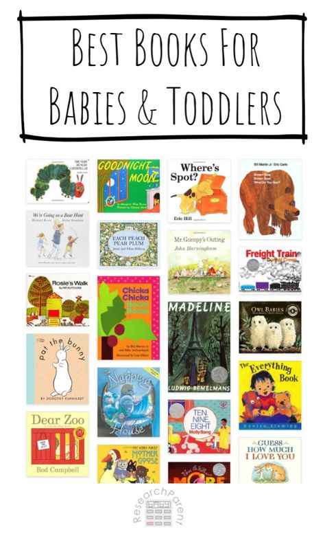 Best Books for Babies and Toddlers - A selection of the best books for babies and toddlers compiled by cross-referencing multiple authoritative sources via @researchparent Classic Baby Books, Best Toddler Books, Childcare Ideas, Books For Toddlers, Board Books For Babies, Rhyming Books, Best Children Books, Grand Kids, Nonfiction Texts