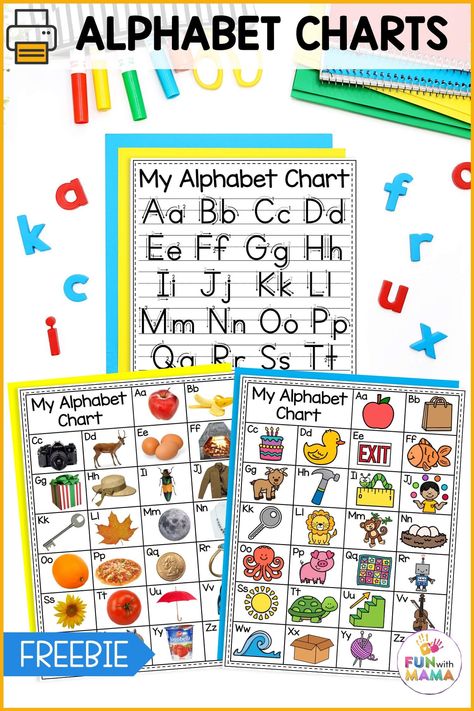 Abc Order Anchor Chart, Abc Charts, Free Printable Abc Letters, Free Alphabet Chart, Abc Chart, Alphabet Letter Activities, Alphabet Chart, Alphabet Sounds, Abc Printables