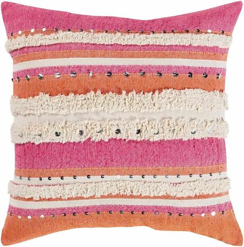 Honesch Bright Pink Pillow Cover Ideas Habitaciones, Pink Pillow Covers, Orange Pillows, Outdoor Movie, Stripes Texture, Pink Pillows, Square Pillow Cover, My New Room, Pink Stripes