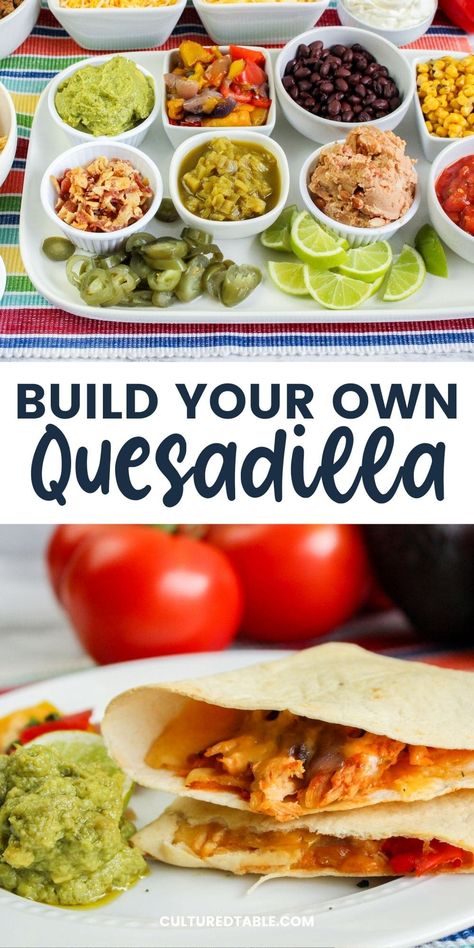 Quesadilla Bar, Mexican Quesadilla Recipes, Quesadilla Recipes Easy, Latin American Recipes, Scratch Recipes, Adventure Seeker, Quesadilla Recipes, Salad Bar, Healthy Lunch