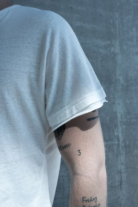 M X D V S — Details Raw Hem Chapter Autumn/Winter 2015 3 Tattoo Number Design, Men's Tattoos, Graphic Design Tattoos, Left Arm Tattoos, Tattoo Number, Tattoos Inspo, Number Tattoos, O Tattoo, 3 Tattoo