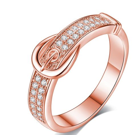 Creative Simple Fashion Belt Shape Cubic Zirconia Ring #AD Steel Belt Buckle, Rings Rose Gold, Belt Ring, Gold Jewelry Gift, Romantic Rings, Ring Belt, Buckle Ring, Belt Women, Wedding Rings Rose Gold