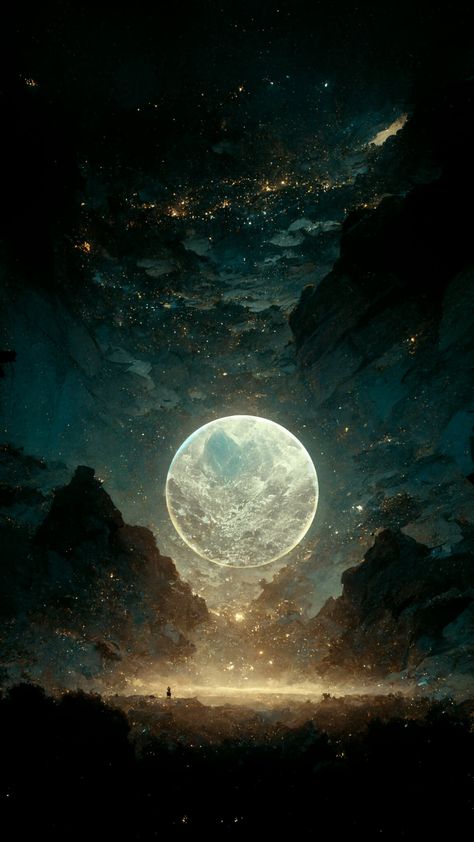 ArtStation - Moon stories AI, Alexander Tsaruk New Nature Wallpaper, Night Sky Moon, Moon Artwork, Moon Images, Look At The Moon, Moon Drawing, Sky Moon, Moon Pictures, Moon Illustration