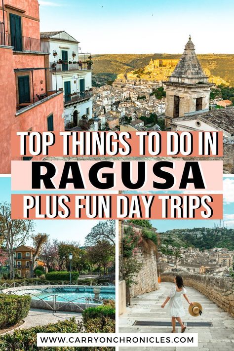 Are you looking for the best things to do in Ragusa? This Sicilian hilltop city offers plenty of history, charm, and delicious eats. Come discover the top activities in Ragusa, from scaling the highest heights to eating your way through the city. #ragusasicily #ragusaibla #ragusaiblasicily Ragusa Italy, Travel Sicily, Day Trip Ideas, Best Places In Italy, Sicily Travel, Mediterranean Travel, Cities In Italy, Places In Italy, Italy Travel Guide