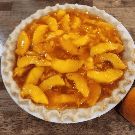 No Bake Fresh Peach Pie - Hickory Hollow Farm Beef Extract Recipes, Fresh Peach Pie, How To Peel Peaches, Buttery Pie Crust, Baked Pie Crust, Almond Extract, Fruit Pie, Peach Pie, Recipe Images