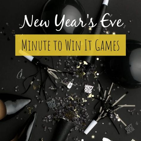 Looking for fun ways to count down the hours until midnight?! These fun New Year's Eve Minute to Win It Games are perfect for the whole family and will have everything laughing and having a great time together as you finish out the year. #newyears #newyearseve #partygames New Years Eve Minute To Win It, New Year’s Eve Minute To Win It Games For Kids, New Year’s Eve Minute To Win It, Nye Minute To Win It Games, Hourly Activities For New Years Eve, Nye Hourly Activities, Minute To Win It New Years Eve Games, New Years Minute To Win It Games, New Year’s Eve Games For Families