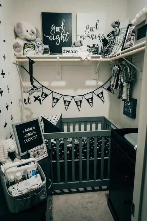 #nurseryideas #nurseryroom Tiny Closet Nursery, Mini Nursery In Bedroom, Mini Nursery Small Spaces, Small Apartment Nursery, Small Gender Neutral Nursery, Small Corner Nursery Ideas, Walk In Closet Nursery Converted, Small Baby Rooms, Tiny Nursery Ideas Small Spaces