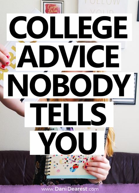 College advice nobody tells you - the true things you need to know as a college student, from a college student. Freshman Advice, Back To University, College Counseling, College Preparation, College Success, College Life Hacks, College Majors, College Survival, College Organization