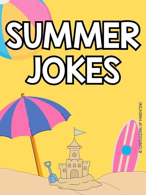 These hilarious summer jokes are sure to brighten your day! From silly puns to witty one-liners, these jokes are perfect for sharing with friends and family around the campfire, on road trips, or just to lighten the mood on a hot summer day. Summer Puns Funny, Summer Jokes Funny, Funny Jokes To Tell Humor Friends, Summer Jokes For Kids, Joke Of The Day Funny, Toddler Jokes, Summer Puns, Jokes For Kids Hilarious, Laugh Out Loud Jokes