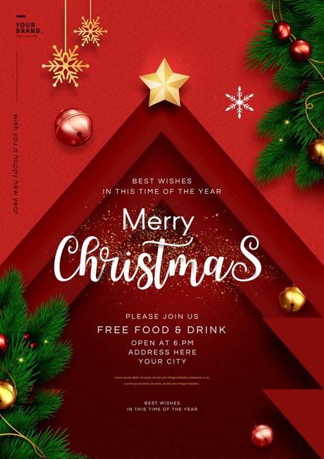 Poster Christmas Design, Xmas Poster Design, Christmas Creative Poster, Christmas Poster Ideas, Christmas Post Design, Christmas Poster Design Ideas, Christmas Promotion Design, Christmas Design Poster, Christmas Day Poster