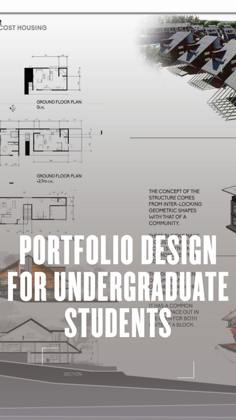 Portfolio Design for Undergraduate Students | illustrarch Portfolio For Architecture Student, Professional Portfolio Design Layout, Students Portfolio Ideas, Architecture Portfolio Front Page, Undergraduate Architecture Portfolio, Portfolio Design Architecture Student, Architect Portfolio Design Layout, Portfolio Design Layout Student, Interior Design Portfolio Student