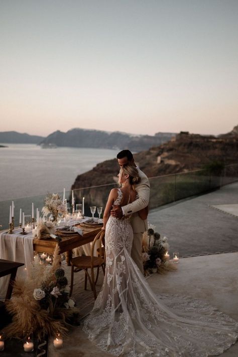 Romantic Wedding Elopement, Greek Elopement Santorini, Greece Wedding Elopement, Greece Wedding Photoshoot, Paros Greece Elopement, Small Wedding Greece, Eloped Aesthetic, Elopement Ideas Greece, Intimate Wedding Greece