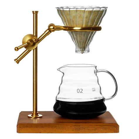 PRICES MAY VARY. Premium Quality Material: With our premium quality pour over coffee maker, Enjoy the pleasure of hand-brewing coffee, which made of handmade borosilicate glass, high-quality stainless steel bracket, and thickened solid wood base. All materials are BPA-free. High temperature resistant borosilicate glass, the pot is engraved with a simple scale and has a silicone sealing lid, which can be used as a cup on its own. Adjustable Mechanical Stand: Pour over coffee maker set with a soph Pour Over Coffee Maker, Coffee Carafe, French Press Coffee Maker, Best Coffee Maker, Coffee Dripper, Coffee Brewer, Espresso Makers, Glass Carafe, Pour Over Coffee