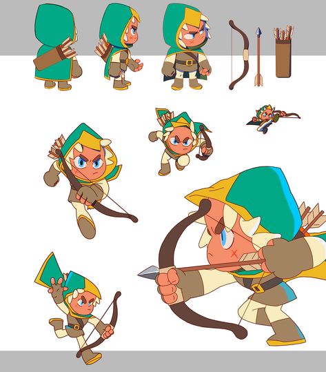 Rush Royale. The Archer on Behance 2d Game Character Design, Game Character Animation, Mobile Game Character, Archer Cartoon, Motion Graphics After Effects, Medieval Character Design, Archer Characters, Perspective Drawing Architecture, Simple Character