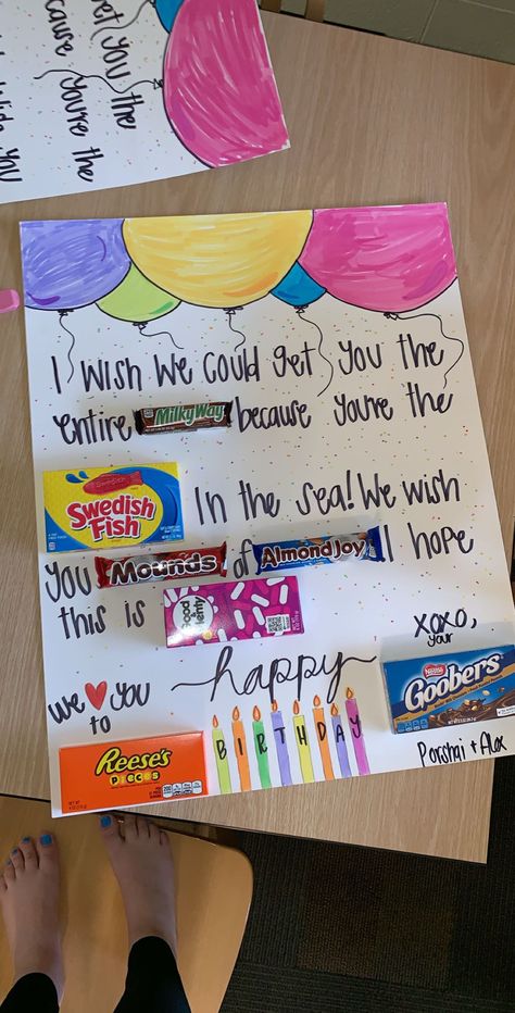 #candy #candygram #birthdaygifts #birthday #mom #posters #swedishfish Poster Candy Ideas, Birthday Poster With Candy Bars, Candy Message Board For Birthday, Candy Signs Poster, Candy Poster Board Birthday, Birthday Candy Board, Karina Birthday, Candy Poster Board, Birthday Candy Poster