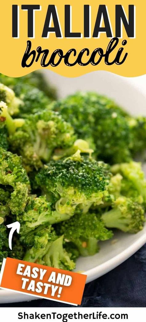 Steamed Broccoli Recipes Seasoning, Steamed Frozen Broccoli, Seasoned Steamed Broccoli, Pork Tenderloin Side Dishes, Best Broccoli Recipe, Italian Broccoli, Gf Sides, Italian Seasoning Recipe, Seasoned Broccoli