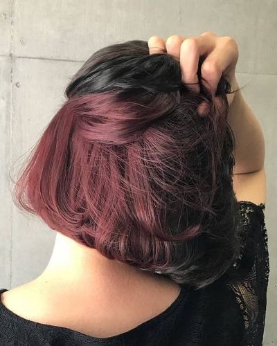 Ombre Dark Brown Hair, Dark Hair Style, Dark Brown Hair Short, Brown Hair Short, Fresh Hair Color, Ombre Dark Brown, Purple Brown Hair, Hair Color Ideas For Dark Hair, Grey Brown Hair