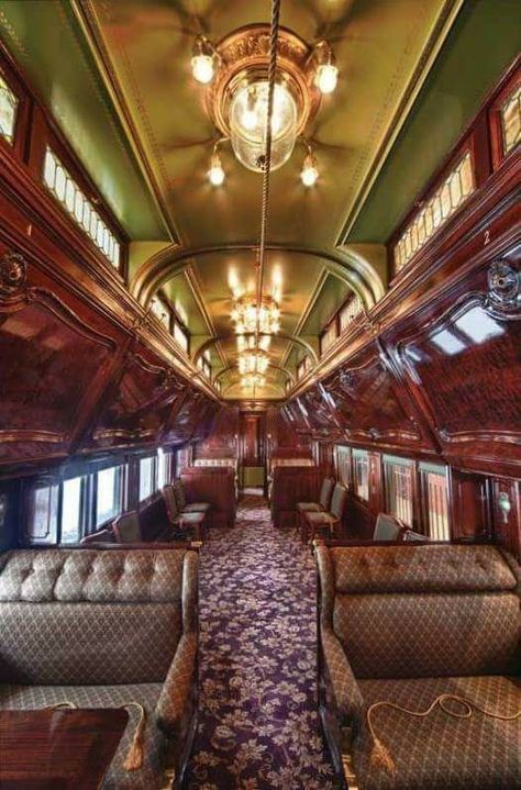 Restored Pullman Train Car, ca. 1900 Orient Express Train, Pullman Train, Pullman Car, Simplon Orient Express, Foto Langka, Luxury Train, Formal Garden, Rail Car, Old Trains