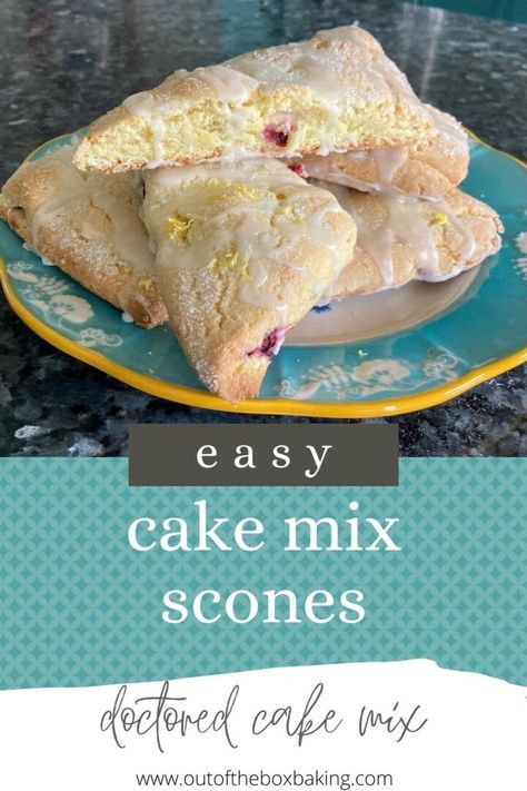 Cake Mix Scones, Lofthouse Cookie Recipe, Easy Scone, Cheese Scone Recipes, Cake Mix Doctor, Doctor Cake, Recipes Using Cake Mix, Scones Recipe Easy, Lemon Scones