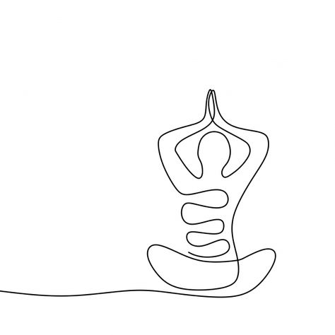 Line Art Design Graphics, Healing Line Art, Line Art Person, Yoga Symbols Art, Yoga Png, Yoga Drawing, Calligraphy Drawing, Buddhist Symbols, Canvas Art Projects