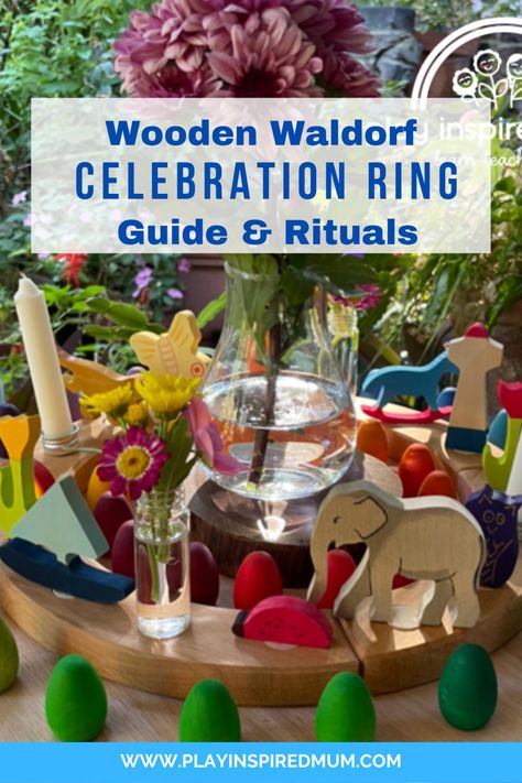 Grimms Celebration Ring, Waldorf Birthday Party, Montessori Birthday Celebration, Waldorf Birthday Ring, Waldorf Kids, Celebration Ring, Waldorf Crafts, Birthday Traditions, Toddler Birthday Party