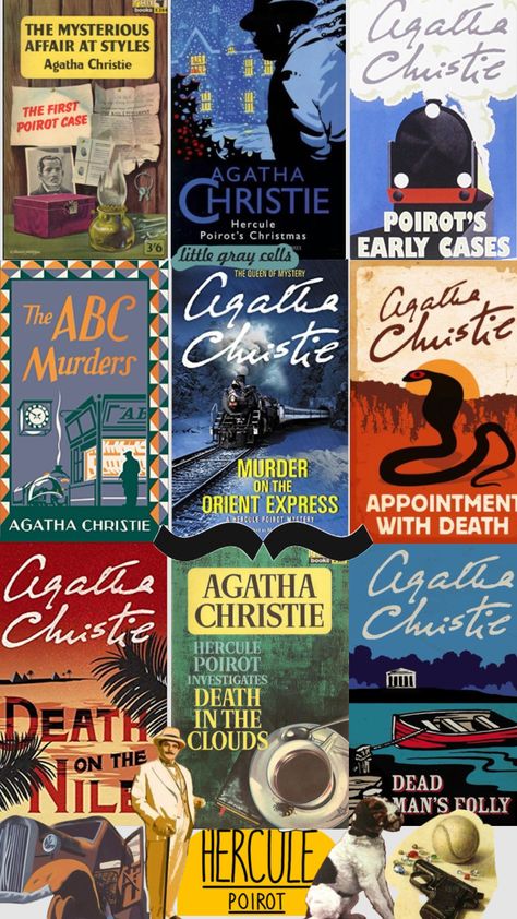 Agatha Christie Poirot, Hercule Poirot Aesthetic, Poirot Aesthetic, Art Deco Collage, Peter Ustinov, Agatha Christie's Poirot, Agatha Christie Books, Hercule Poirot, Book Wallpaper