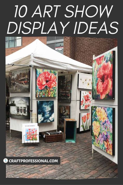 Art Display Ideas Exhibitions, Art Show Display Ideas, Art Show Display, Art Festival Booth Display, Art Vendor, Show Display Ideas, Festival Booth Display, Art Display Panels, Walls Panels