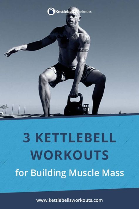 3 Kettlebell Workouts for Mass | Add Muscle and Strength Fast Body Weight Muscle Building Workout, Kettlebell Strength Workout, Kettlebell Workout For Men, Kettle Bell Workout Men, Kettlebell Strength Training, Kettlebell Workouts For Women, Kettlebell Workout Routines, Best Kettlebell Exercises, Kettlebell Abs