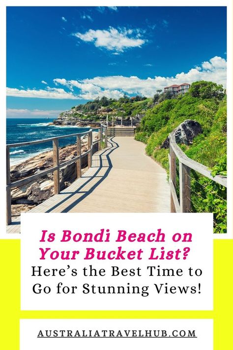 A scenic coastal pathway surrounded by lush greenery and ocean views, perfect for discovering the best time to visit Bondi Beach.