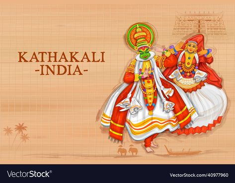 Couple Dancing Drawing, Kali Dance, Kathakali Dance, Illustration Of Couple, Indian Dances, Dance Traditional, India Painting, Dancing Drawings, Indian Dance