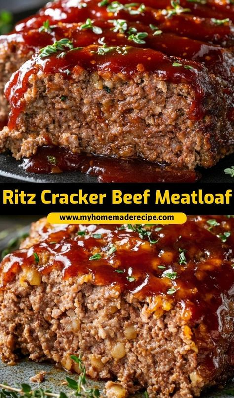 This Ritz cracker beef meatloaf is the best meatloaf recipe for a classic dinner. Topped with crispy Ritz crackers, it’s the ultimate beef meatloaf for a comforting meal Taco Meatloaf Recipes, Ritz Cracker Meatloaf, Ground Beef Meatloaf, Beef Meatloaf Recipes, Meat Loaves, Cracker Barrel Meatloaf, Ritz Cracker Recipes, Meatloaf Dinner, Beef Meatloaf