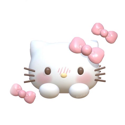 3d icon Hello Kitty 3d Emoji, White Sanrio Icons, Hello Kitty 3d Icon, 3d Emojis, 3d Sanrio, 3d Pfp, Emoji Aesthetic, Hello Kitty 3d, Pastel Pink Icons:)