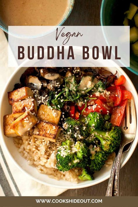 Tofu Brown Rice Bowl, Brown Rice Protein Bowl, Tofu And Brown Rice Recipes, Tofu With Tahini Sauce, Tofu Tahini Bowl, Brown Rice Poke Bowl, Tofu And Rice Bowl, Tofu Veggie Bowl, Vegan Rice Bowls Easy