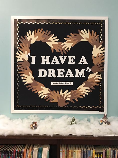 Martin Luther King Jr Poster Ideas, Black Heritage Month Bulletin Board, Mlk Day Bulletin Board, Martin Luther King Project, Mlk Jr Bulletin Board Ideas, Martin Luther King Jr Bulletin Board Ideas, Mlk Library Displays, Mlk Door Decorations Classroom, Mlk Poster Ideas