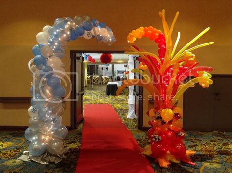 Fire And Ice Prom, Fire And Ice Wedding, Fire And Ice Theme, School Dance Themes, Ice Wedding, Ice Theme, Fire Balloon, Homecoming Themes, Ice Party