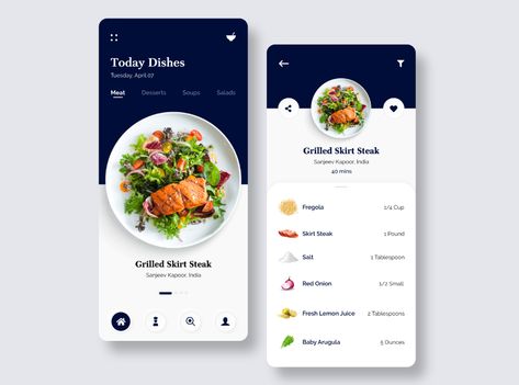 Kitchen Stories - Recipe Book App by Akshat Pandey on Dribbble การออกแบบ Ui Ux, Meal Planner App, Application Ui Design, Desain Ui, Cooking App, Food Delivery App, Mobile App Design Inspiration, Ui Ux Designer, Delivery App