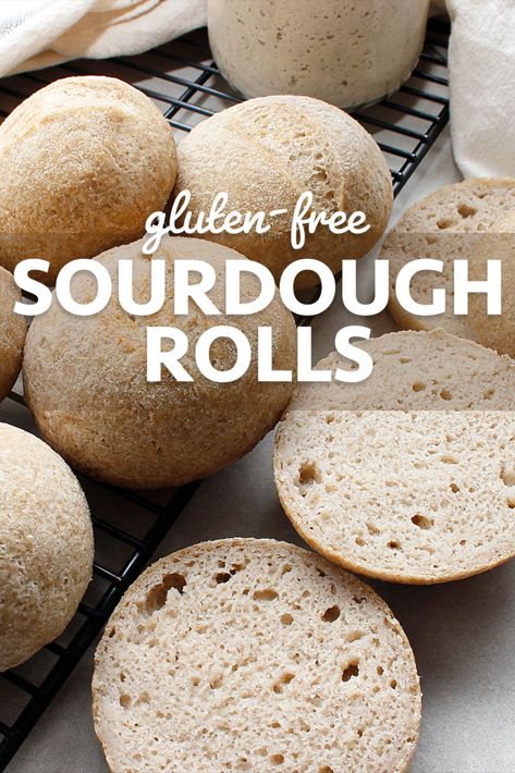 Gluten-Free Sourdough Rolls 
(Vegan & Allergen-Friendly Recipe)
These rolls are a great beginner GF sourdough to try! But first, you need to create a bubbly GF sourdough starter. Once ready, come back and make these soft rolls! How-To Video Included!
#glutenfreesourdough #gfsourdough #glutenfreedinnerrolls #glutenfreebread #veganbread #vegansourdough #GFdinnerrolls Paleo Sourdough Starter, Gf Sourdough Rolls, Gluten Free Sourdough Rolls, Gf Sourdough Starter, Summer Experiments, Gluten Free Dinner Rolls, Soft Rolls, Gf Dinner, Sourdough Rolls