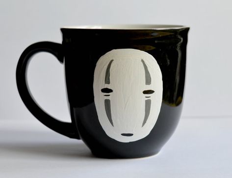 Studio Ghibli Mug, No Face Studio Ghibli, Ghibli Mug, Ceramic Cafe, Color Me Mine, Pretty Mugs, Pottery Painting Designs, Keramik Design, Ghibli Art