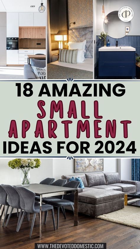 If you've been looking for the MOST amazing small apartment ideas for 2024, you don't need to search anymore! Because these 18 amazing ideas for small apartments will help you FINALLY make the most of your tiny home without making you sacrifice your security deposit! Small Apartment Ideas, Space Saving Apartment, Cozy Apartment Decor, Small Apartment Storage, Small House Organization, Apartment Storage, Colorful Apartment, Small Apartment Design, Small Apartment Living Room