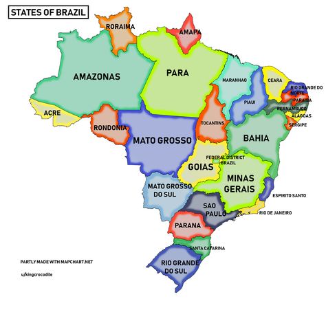 States of Brazil Map Of Brazil, Brazil Map, Brazil Culture, Printable Maps, Girls Camp, Ancient Times, Rio Grande, Rio De Janeiro, Brazil